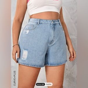 Shein ripped denim shorts